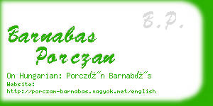 barnabas porczan business card